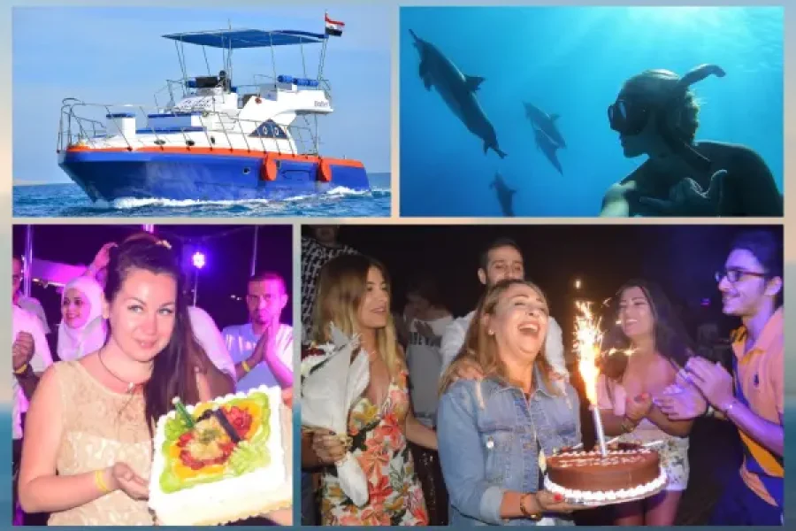 Private Boat Full Day Trip to Dolphin House Hurghada & Celebrate your Birthday with Lunch & Transfer